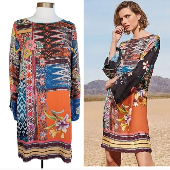 Johnny Was Multicolor Floral Tunic - Picture 4 of 12